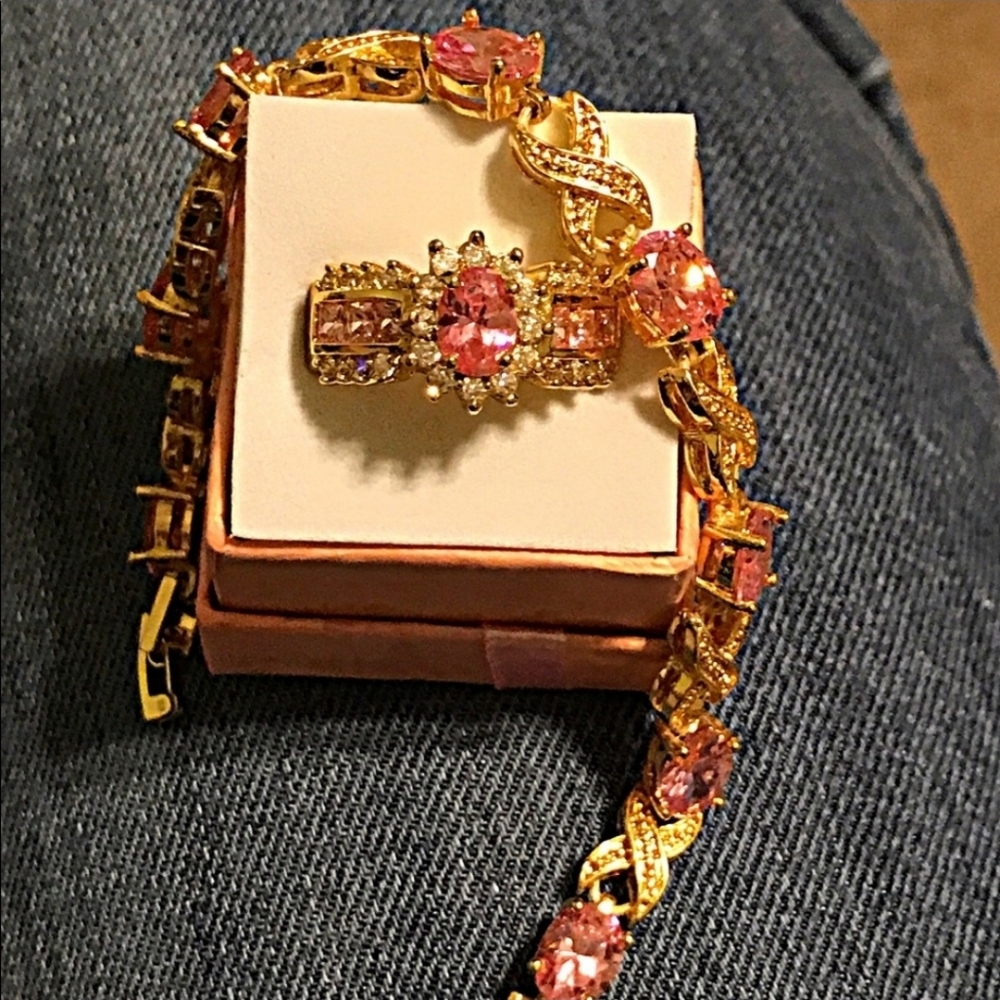 Gorgeous Pink Sapphire Ring and Bracelet